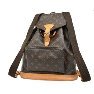 LOUIS VUITTON Montsouris GM Backpack Bag Monogram Leather Brown M51135 11EF273
